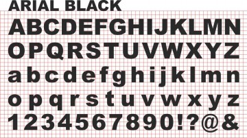 Letters arialblack