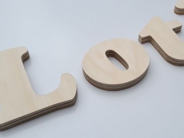 Letters berken 9mm 3