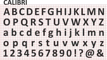 Letters calibri