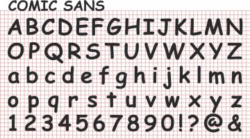 Letters comicsans