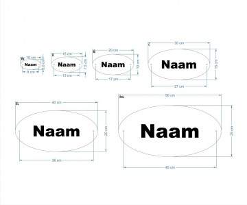 Naambord model 1   afmetingen