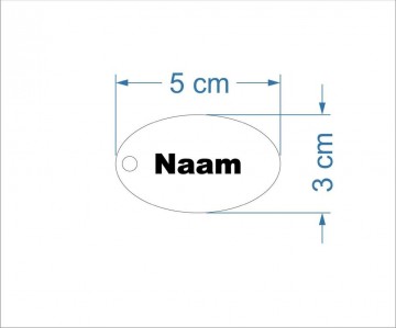 Sleutelhanger model 1   afmetingen