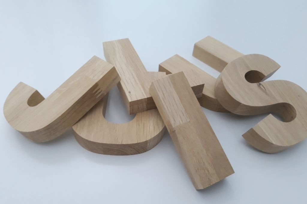 letter, hoogte L (20cm) Letters hout -